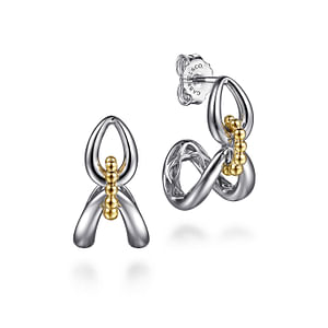 Sterling Silver/14K Yellow Bujukan Hoop Earrings